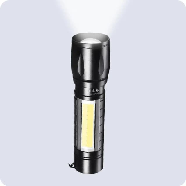 Kit Mini Lanterna Tática Com Led E Zoom Recarregável Usb
