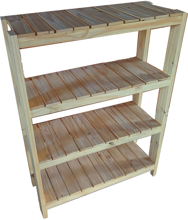 Estante com 4 Prateleiras de Madeira Maciça Pinus 100x70