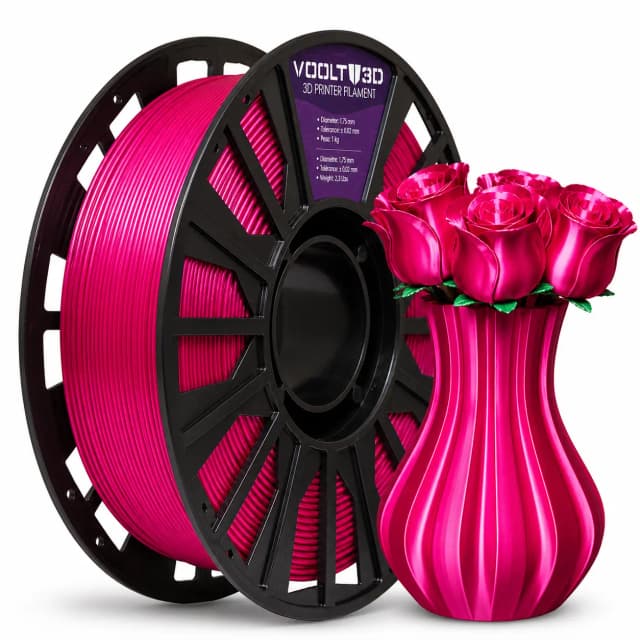 Filamento Pla Rosa Choque Vsilk 1kg Voolt3D 1.75mm com High Speed