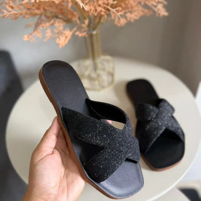 Chinelo feminino Cruzada Glitter Lançamento  2026