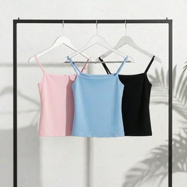 Kit 3 ou 2 Regata Feminina Slim - Alça Fina Tube Básica Alcinha Blusinha BFFwear