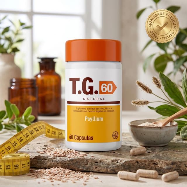 T.G. 60 Natural Suplemento de Cromo, Fibras e Extratos Vegetais 60 Cápsulas
