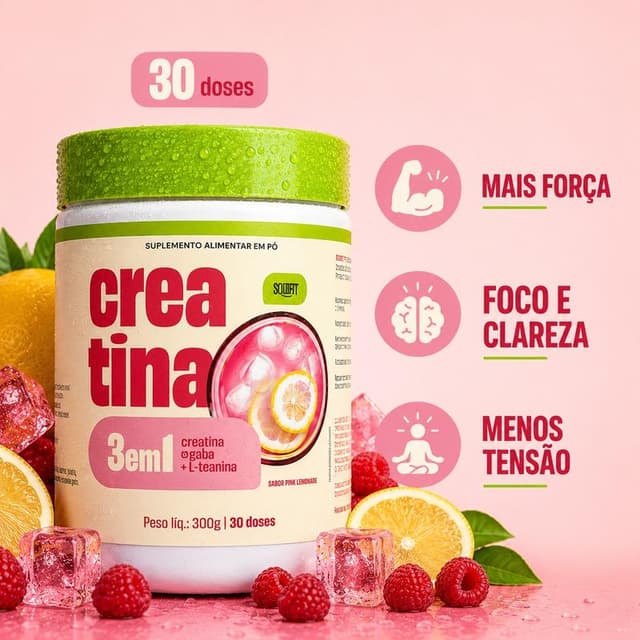 Soufit - Creatina de 300g 3 em 1 - Sabor Pink Lemonade