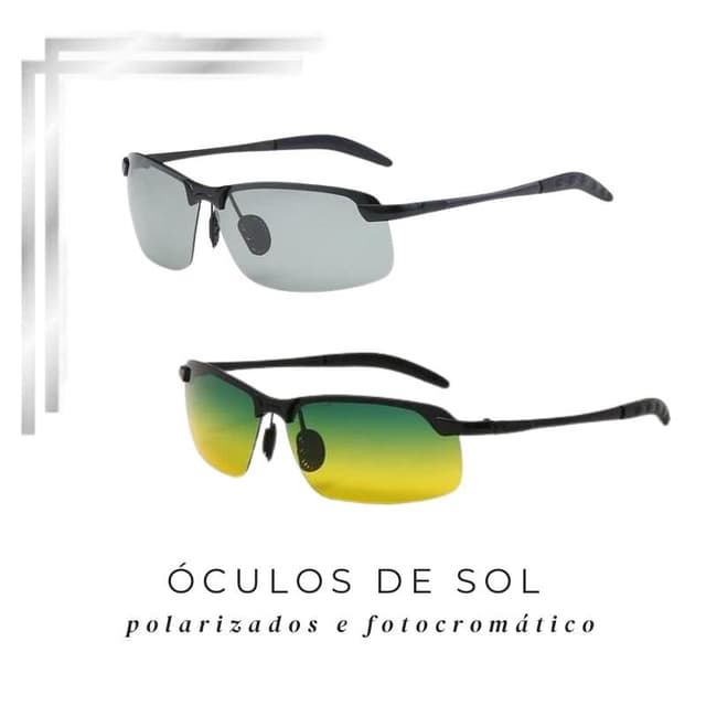 Óculos De Sol Polarizados Fotocromáticos Masculinos Para Dirigir - Efeito Camaleão
