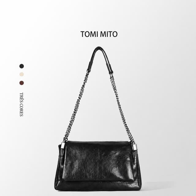 TOMI MITO Bolsa Feminina Transversal em Couro Sintético Fashion com Grande Capacidade e Alça Regulável para Trabalho e Passeio T310