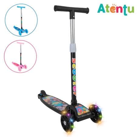 Patinete infantil 3 rodas com led ajustável scooter dobrável menino menina