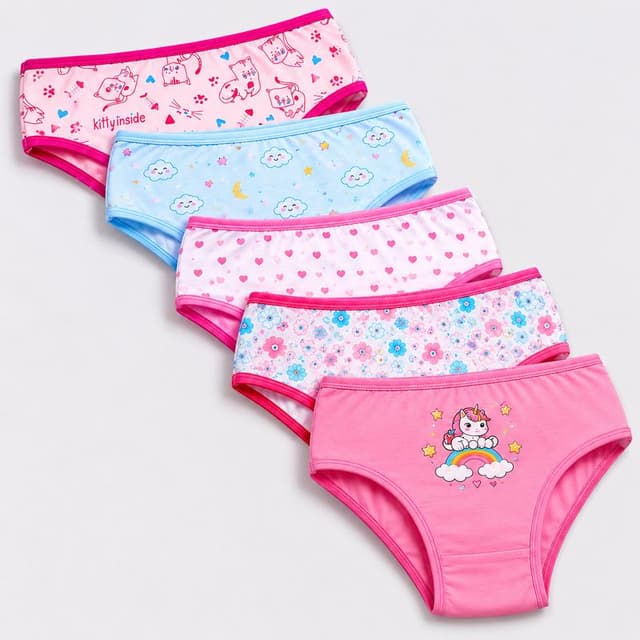 Kit 3, 5, 8 ou 10 Calcinha Tanga Infantil Menina Algodão Confortável Delicada Macia Para Uso Diário Dia a Dia