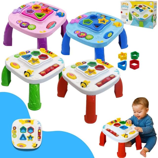 Mesa de Atividades Infantil Sensorial com Encaixe de Formas