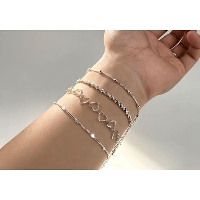 MIX-4-PULSEIRA-FOLHEADA A PRATA-925