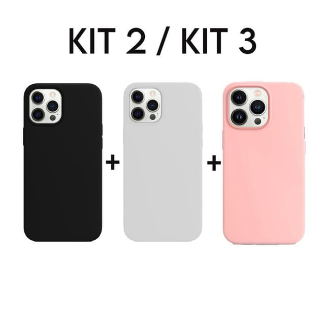 KIT Capa iPhone Silicone Preto, Braco, Rosa bebê Varios Modelos, Ótima Qualidade.