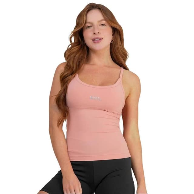 Regata Alça Fina Fitness Blusa Feminino Liso Poliamida Slim Camiseta Academia Verão