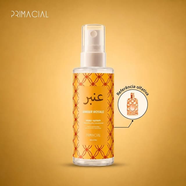 Body Splash Feminino Árabe Amber Royale 100ml By Primacial - Perfume Oriental Amadeirada