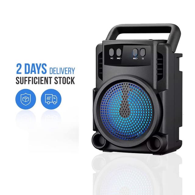 Caixa de som Bluetooth Portátil Com Luz Led Radio USB SD MP3