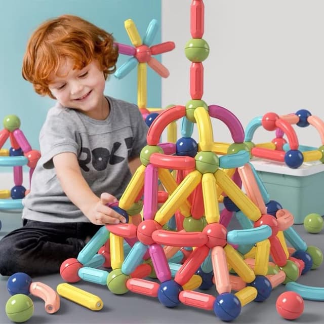 JOIN-Blocos De Construção 3d Magnéticos Brinquedo ímã Varas Bolas Jogo Montagem Para Crianças