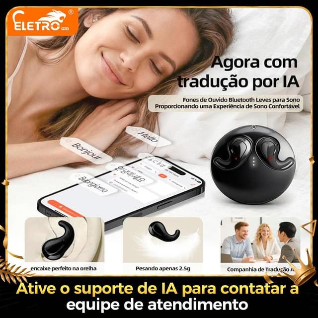 Monster Fones de Ouvido Bluetooth Leves para Sono, Proporcionando uma Experiência de Sono Confortável air pro 5 ht 05 【BD】