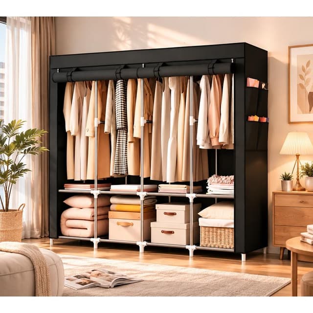 Guarda Roupa Desmontavel Dobrável Armário Arara Organizador Multiuso Roupeiro Cabideiro Para Casa