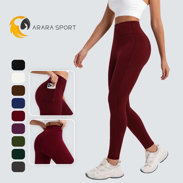 ARARA SPORT Legging De Treino Cintura Alta Com Bolso Lateral Poliamida Lisa Zero Transparente Conforto Estilo Ref: YY2601