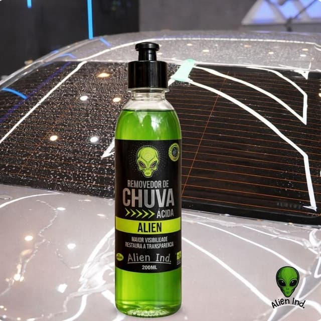 Removedor De Chuva Ácida Alien Ind Vidros Limpeza Profunda Remove Manchas Hidro-Repelência Antiembaçante 200ML