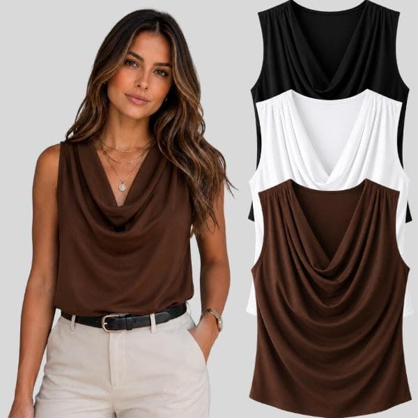 Blusa Feminina Regata Gola Boba Suplex Premium Regata Drapeada Blusinha Regata Verão Camisa