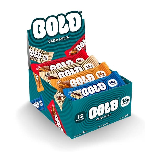 Barra de Proteína BOLD - 14g de Proteína - Caixa Mista com 12 Unidades | 4 Sabores