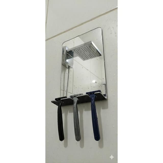 Espelho de Banheiro para Barbear/Depilar com Suporte em Acrilico Espelhado 2mm Anti-Embaçante