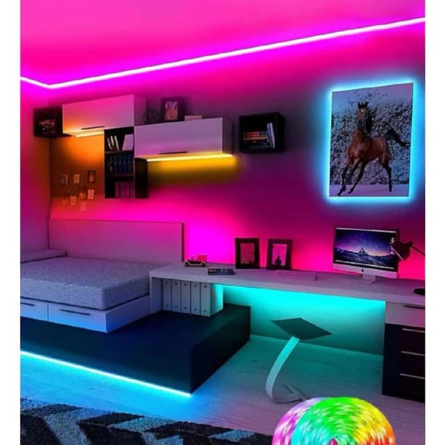 Kit 1-3 Fita de LED Mangueira Neon 5 Metros 60W Flexível Com Fonte 12V | 8 Cores