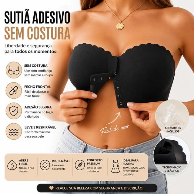 Sutiã sexy sem costura com fecho frontal - sem armação confortável ideal para exercícios físicos e uso diário 9303