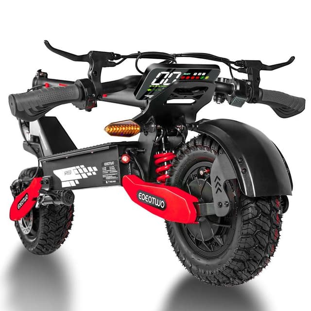EOEOTWO All Terrain Resilience Dual Motor Aluminum Alloy Adult Motorized Scooter, 1200W, 30MPH, 20/40Mi Range, 3-Sec Folding, 330LBs Load, Dual Shock Absorption, 48v23ah-green, 4ft11in-6ft9in Heights, 12 Months, Outdoor Stuff for Adults