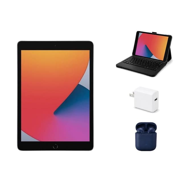 Refurbished 10.2\" 7th Gen 32GB Wi-Fi Space Gray Tablet (Excellent Condition, Chip, Screen, Rear Protection Device) + ZAGG Rugged Pro Connect Keyboard Case + InPod Headphones + Charger