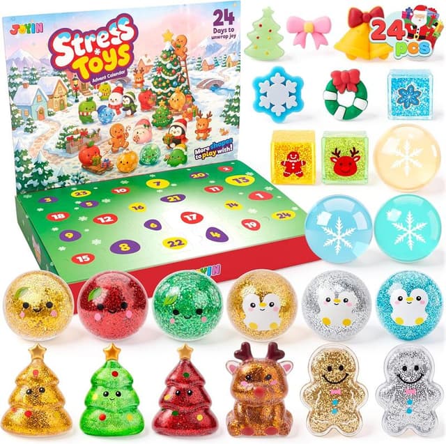 JOYIN Advent Calendar 2026 Christmas Stress Relief Toy 24PCS Squeeze