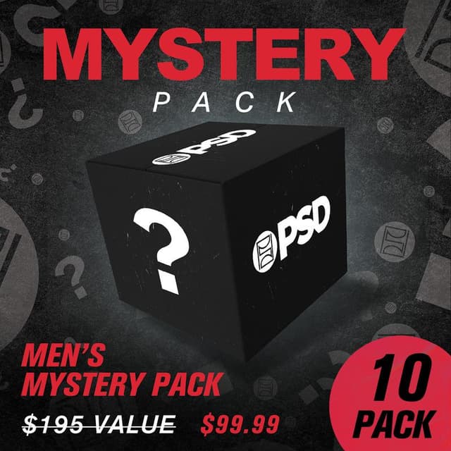 PSD Mens Mystery Boxer Brief 10-Pack Bundle - Standard Length 7 Inch Inseam, Soft, Stretchy, and Breathable Poly Blend Fabric