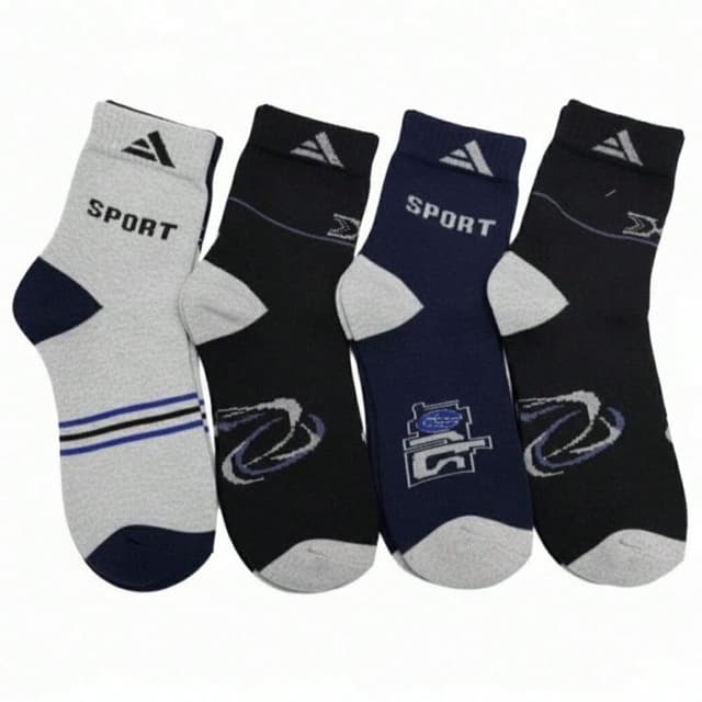 Kit 12 Pares De Meia Cano Alto Masculina Unissex Multicolorido 40-46 SPORT