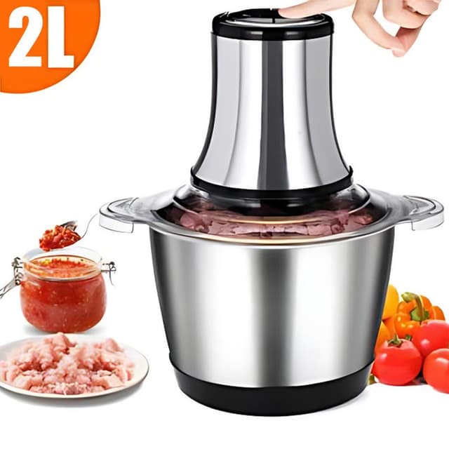 Picador Triturador de Alimentos 2/3 Litros – Mixer Elétrico, Processador de Carne, Compatível com 110V e 220V (Para Cozinha Doméstica)
