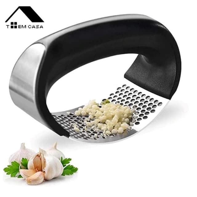 Espremedor Amassador Triturador De Alho Inox Manual Cozinha Garlic Press
