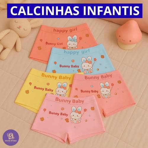 Kit Até 10 Calcinhas Boxer Infantil Conforto Diário Cores Sortidas Tecido Macio e Respirável