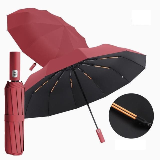 12 Hastes Guarda Chuva Automático Sombrinha Grande Proteção Solar UV Reforçado Dobrável Envio Imediato colorido