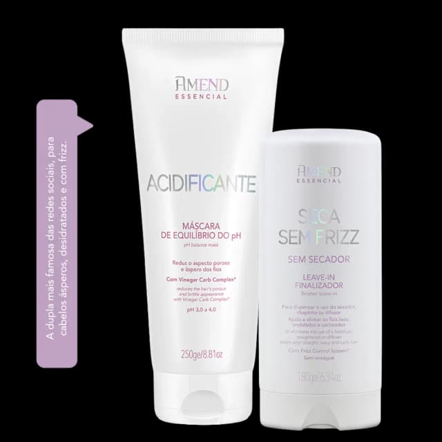 Kit Seca sem frizz 180ml + Acidificante 250g Amend