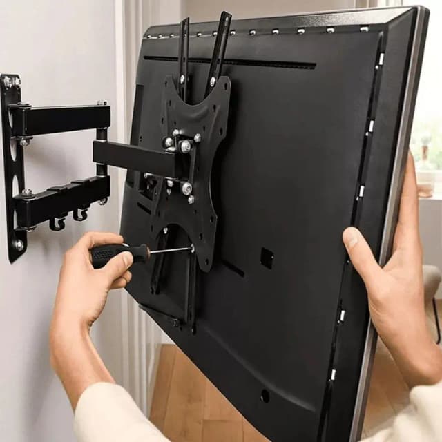 Suporte Articulado Universal de Parede para TVs 16–55 Polegadas Movimento Completo Aço Reforçado Compatível com LCD LED QLED OLED e Plasma