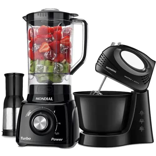 Kit Liquidificador 550W Turbo Power L-99-FB + Batedeira 400W Prática B-44-B - Mondial