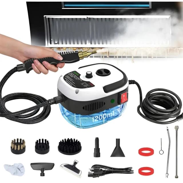 IRISOY Limpador a Vapor 2500W 220V Profissional - Vapor Seco Elimina 99,9% das Bactérias, Ácaros e Gordura sem Produtos Químicos, Acaba com Mofo, Ideal para Cozinha, Banheiro, Carro, Sofá, Colchão e Azulejos, Kit Completo 6 em 1, Fácil de