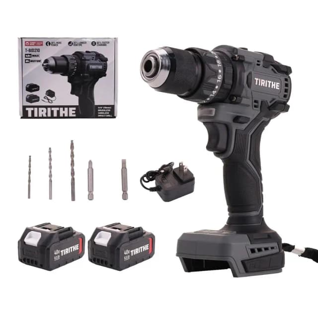 Parafusadeira Furadeira Impacto Brushless 48v 10mm 2 Baterias Sem Fio Em caixa de papelão