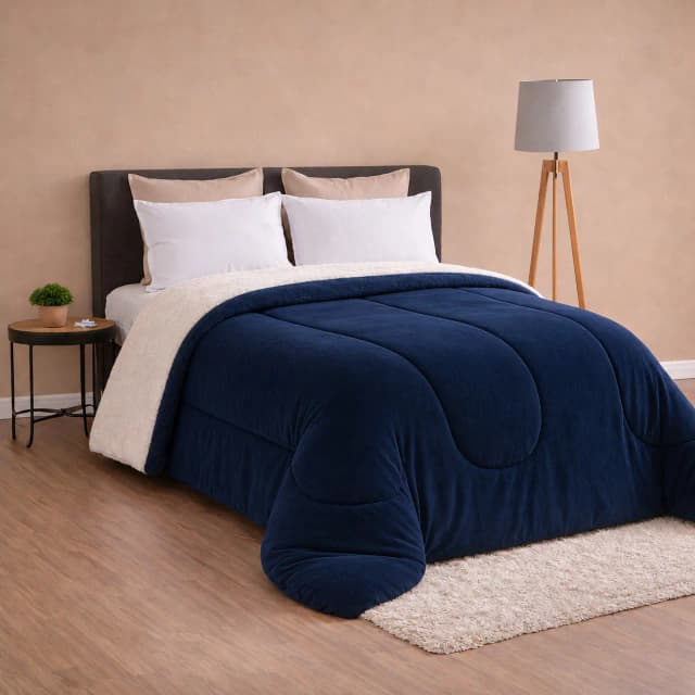 Coberdrom JULS Casal Queen Dupla Face Fleece e Sherpa