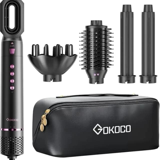 GOKOCO Escova Secadora 5 em 1 Bivolt 100-240V Alta Velocidade Modelador de Cabelo Profissional Alisa e Enrola