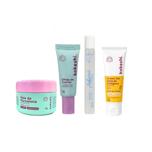 Kit Glow Kokeshi Colágeno Anti Olheiras Hidratação Completa