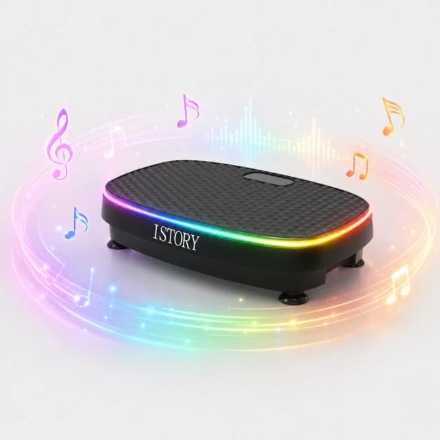 Plataforma Vibratória ISTORY Original Amplitude de 8 mm | Compatível com 110 V e 220 V e 199 Níveis + 9 Modos | Bivolt 200W | Suporta 150kg | Treino em Casa + Relaxamento Muscular