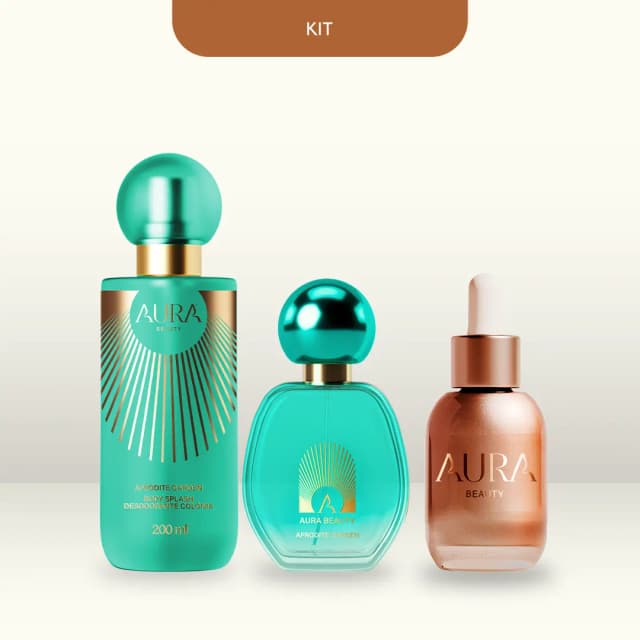 Kit Afrodite Iluminada: Body Splash Afrodite Garden 200ml + Perfume Secret Garden 100ml + Primer Iluminador 30ml